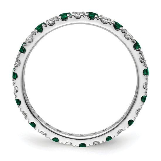 Lab Grown Diamond & Created Emerald Eternity Band