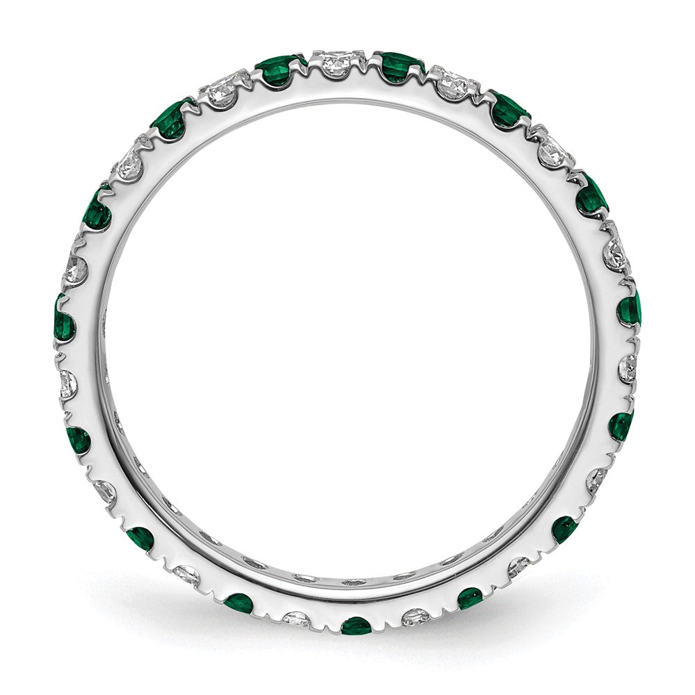 Lab Grown Diamond & Created Emerald Eternity Band
