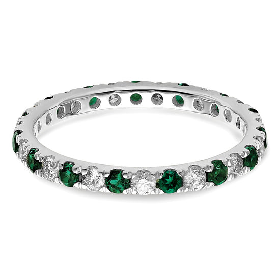 Lab Grown Diamond & Created Emerald Eternity Band