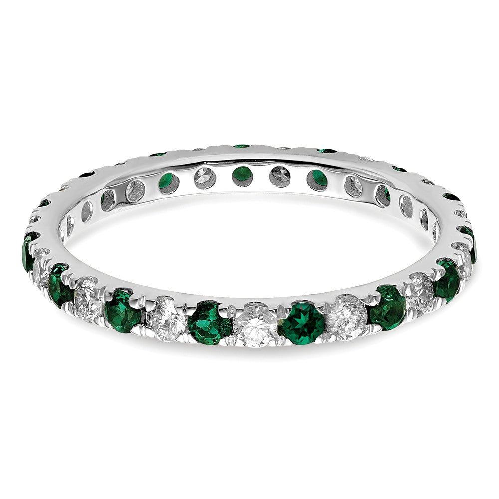 Lab Grown Diamond & Created Emerald Eternity Band