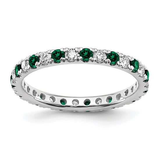 Lab Grown Diamond & Created Emerald Eternity Band