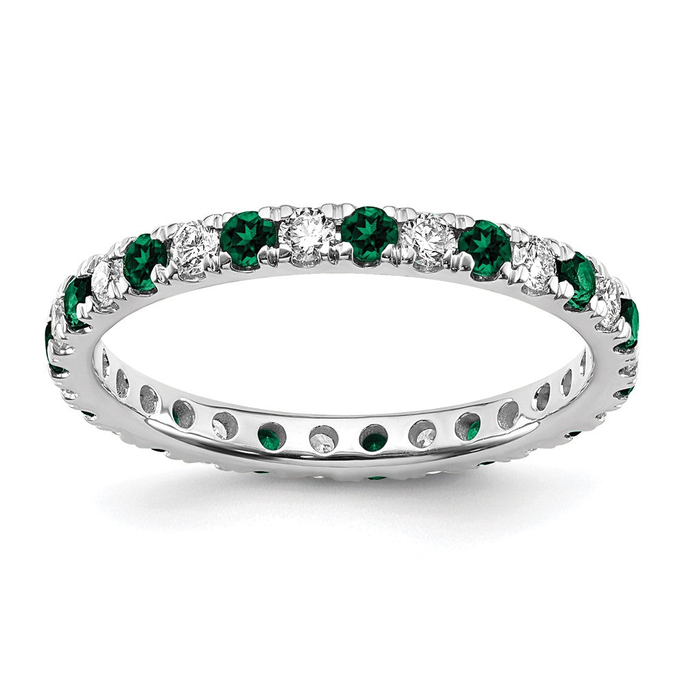Lab Grown Diamond & Created Emerald Eternity Band