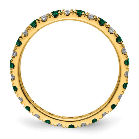 Lab Grown Diamond & Created Emerald Eternity Band