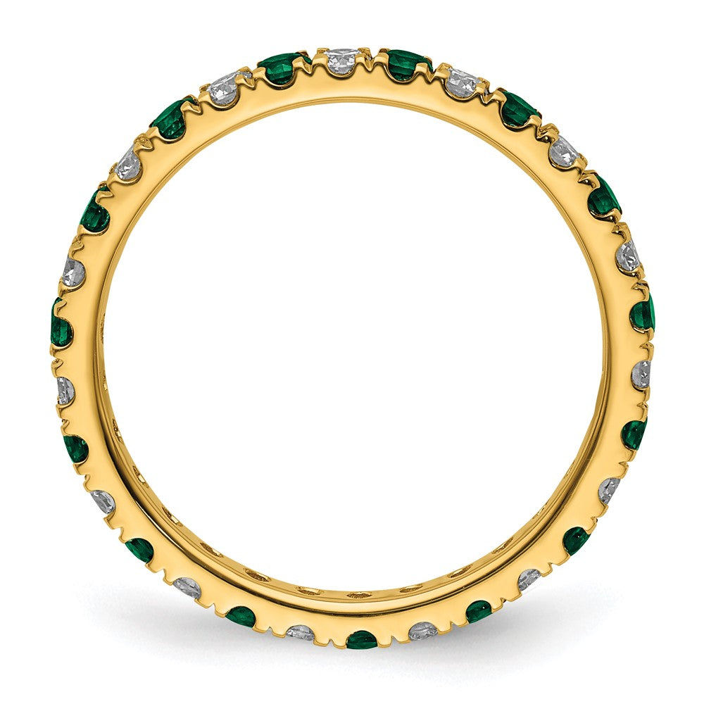 Lab Grown Diamond & Created Emerald Eternity Band