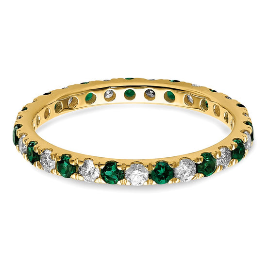 Lab Grown Diamond & Created Emerald Eternity Band