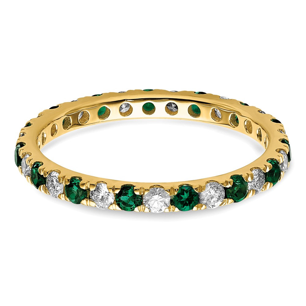 Lab Grown Diamond & Created Emerald Eternity Band