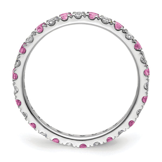 Lab Grown Diamond & Gemstone Eternity Band