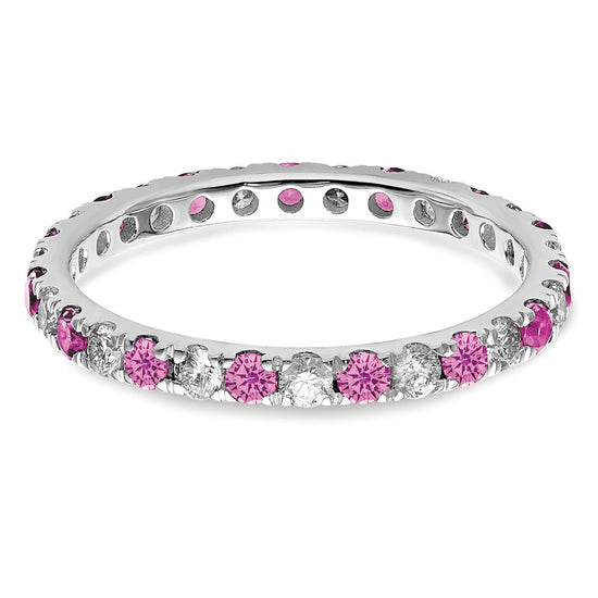 Lab Grown Diamond & Gemstone Eternity Band