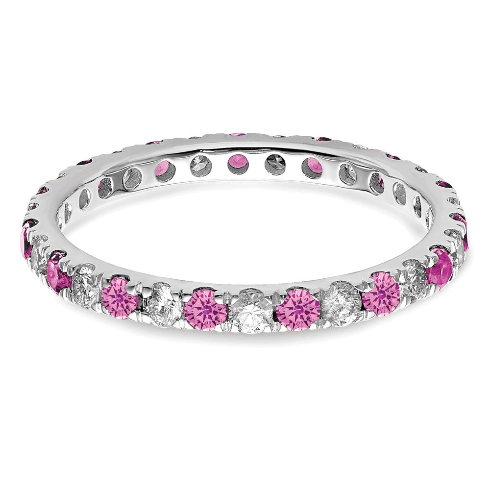 Lab Grown Diamond & Gemstone Eternity Band