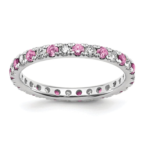 Lab Grown Diamond & Gemstone Eternity Band
