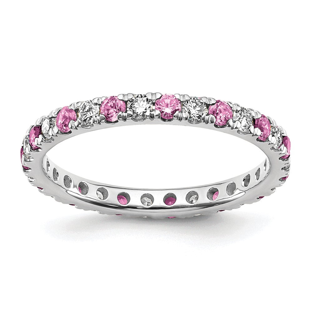 Lab Grown Diamond & Gemstone Eternity Band