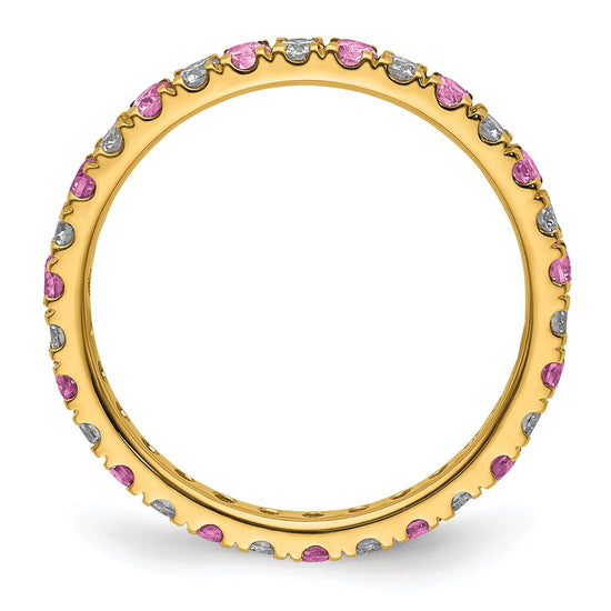 Lab Grown Diamond & Gemstone Eternity Band