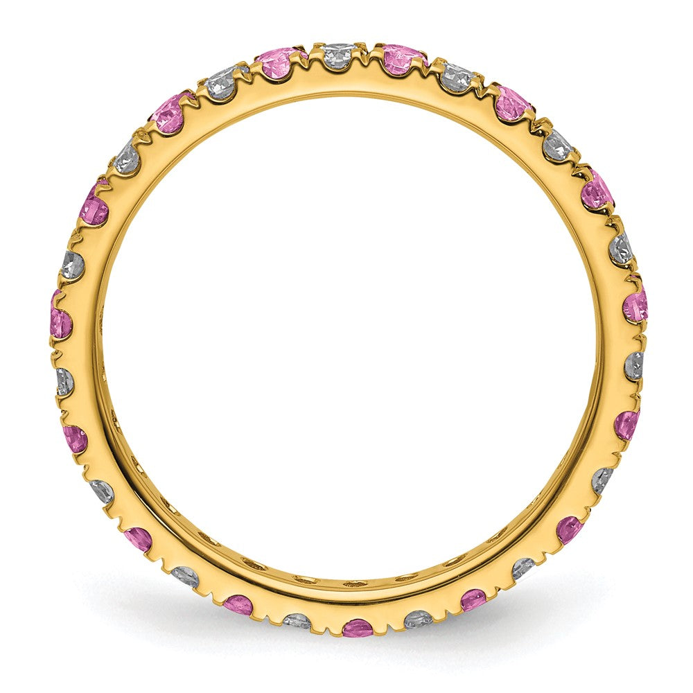 Lab Grown Diamond & Gemstone Eternity Band