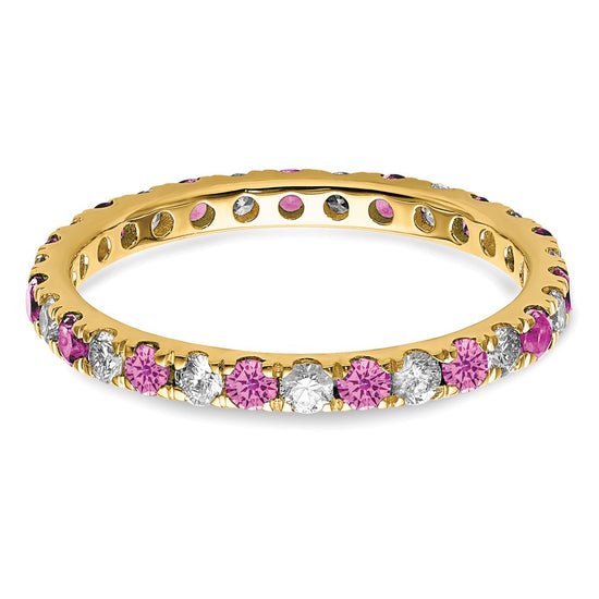 Lab Grown Diamond & Gemstone Eternity Band