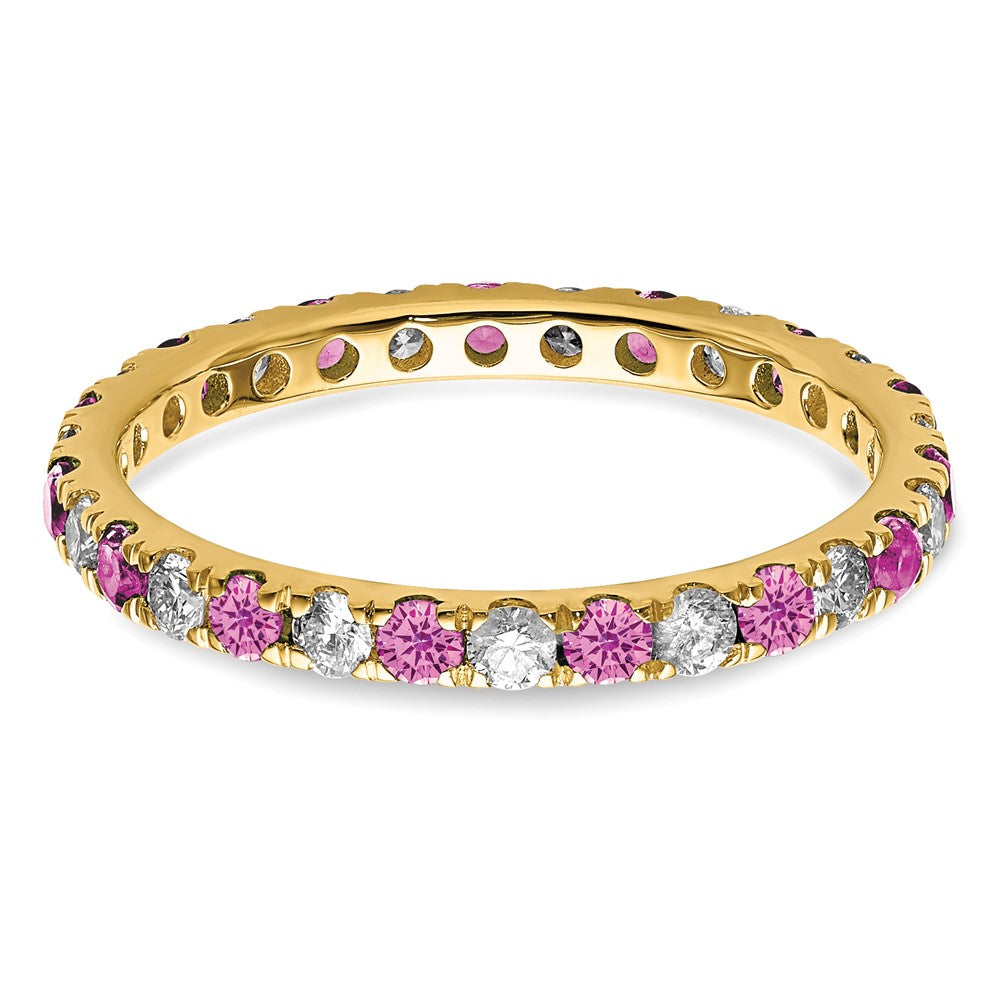 Lab Grown Diamond & Gemstone Eternity Band