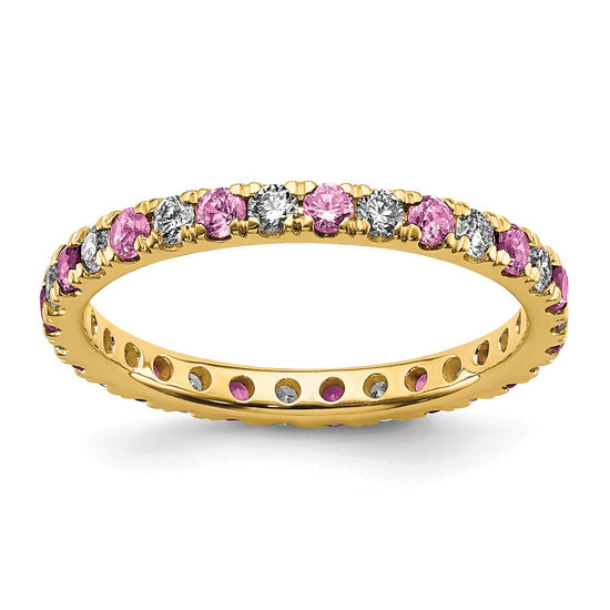 Lab Grown Diamond & Gemstone Eternity Band