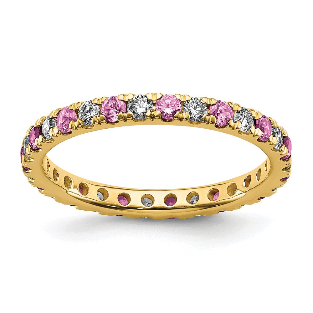 Lab Grown Diamond & Gemstone Eternity Band