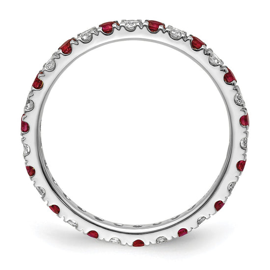 Lab Grown Diamond & Created Ruby Eternity Band
