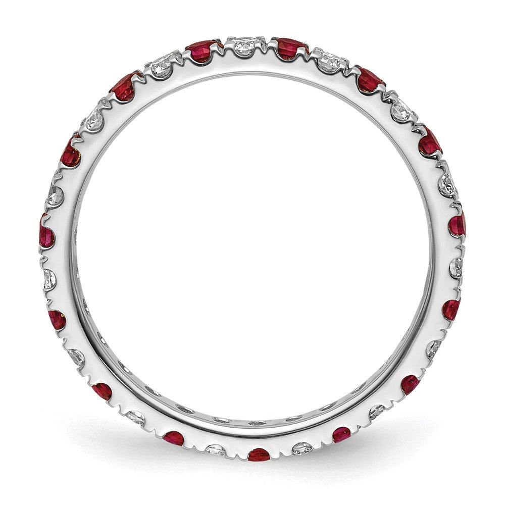 Lab Grown Diamond & Created Ruby Eternity Band