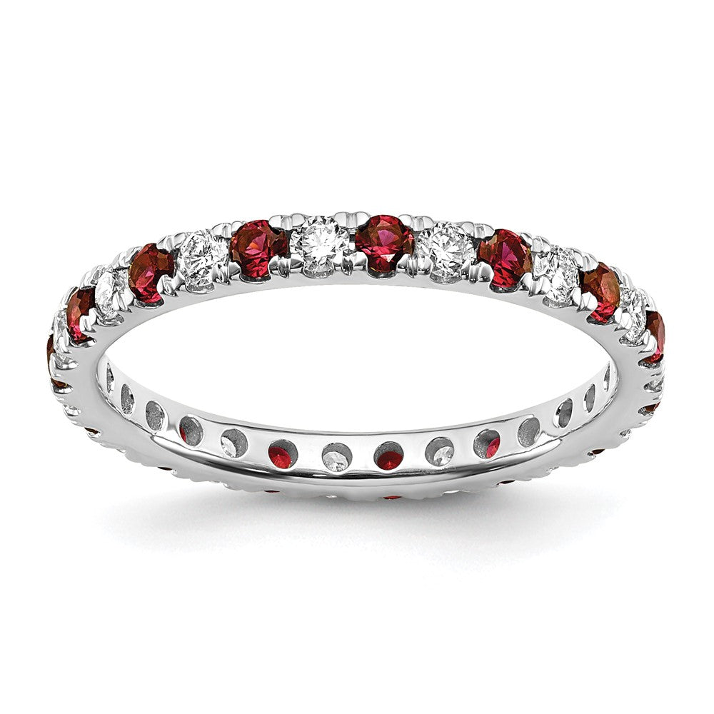 Lab Grown Diamond & Created Ruby Eternity Band