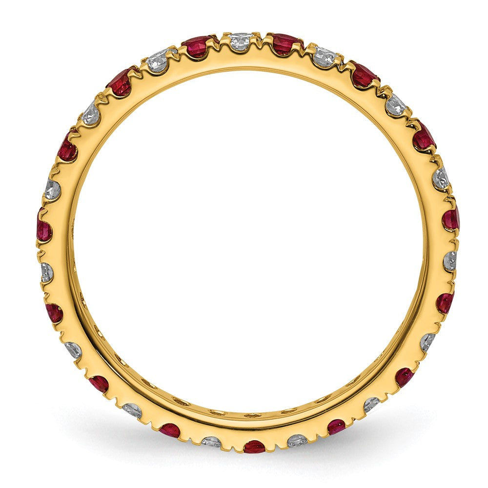 Lab Grown Diamond & Created Ruby Eternity Band