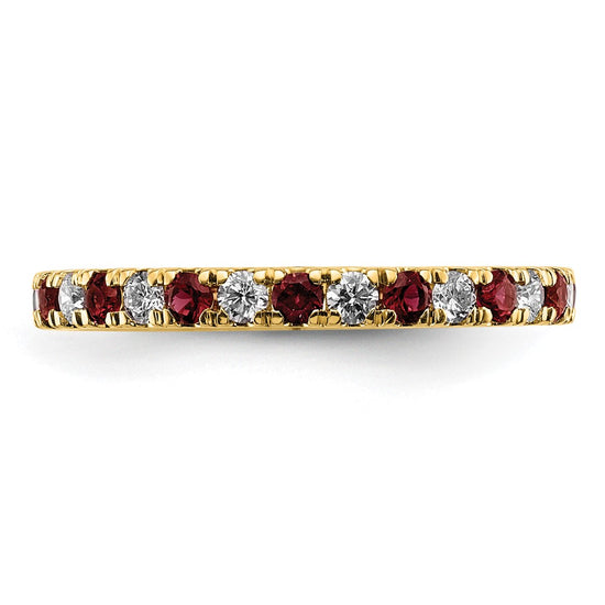 Lab Grown Diamond & Created Ruby Eternity Band