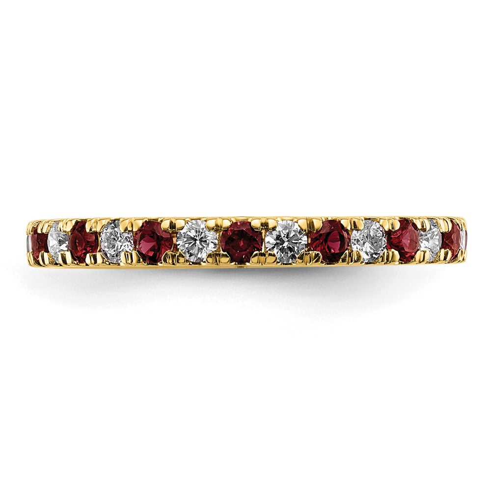 Lab Grown Diamond & Created Ruby Eternity Band