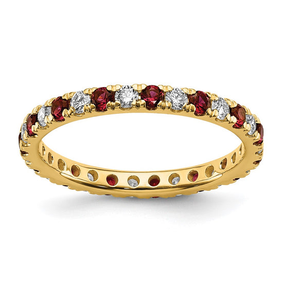 Lab Grown Diamond & Created Ruby Eternity Band