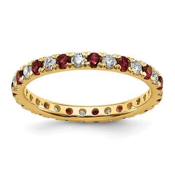Lab Grown Diamond & Created Ruby Eternity Band