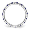 Lab Grown Diamond & Created Blue Sapphire Eternity Band