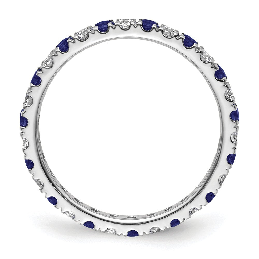 Lab Grown Diamond & Created Blue Sapphire Eternity Band