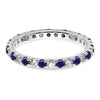 Lab Grown Diamond & Created Blue Sapphire Eternity Band