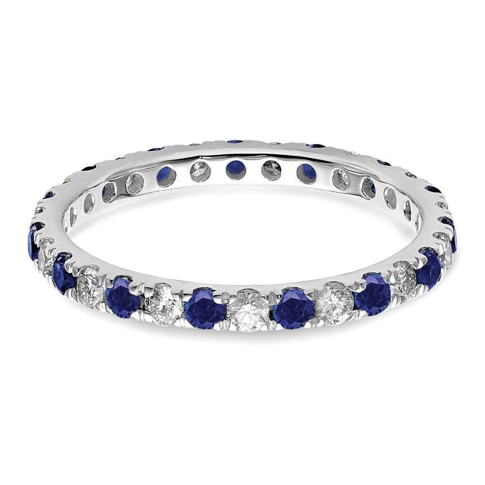 Lab Grown Diamond & Created Blue Sapphire Eternity Band