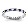 Lab Grown Diamond & Created Blue Sapphire Eternity Band