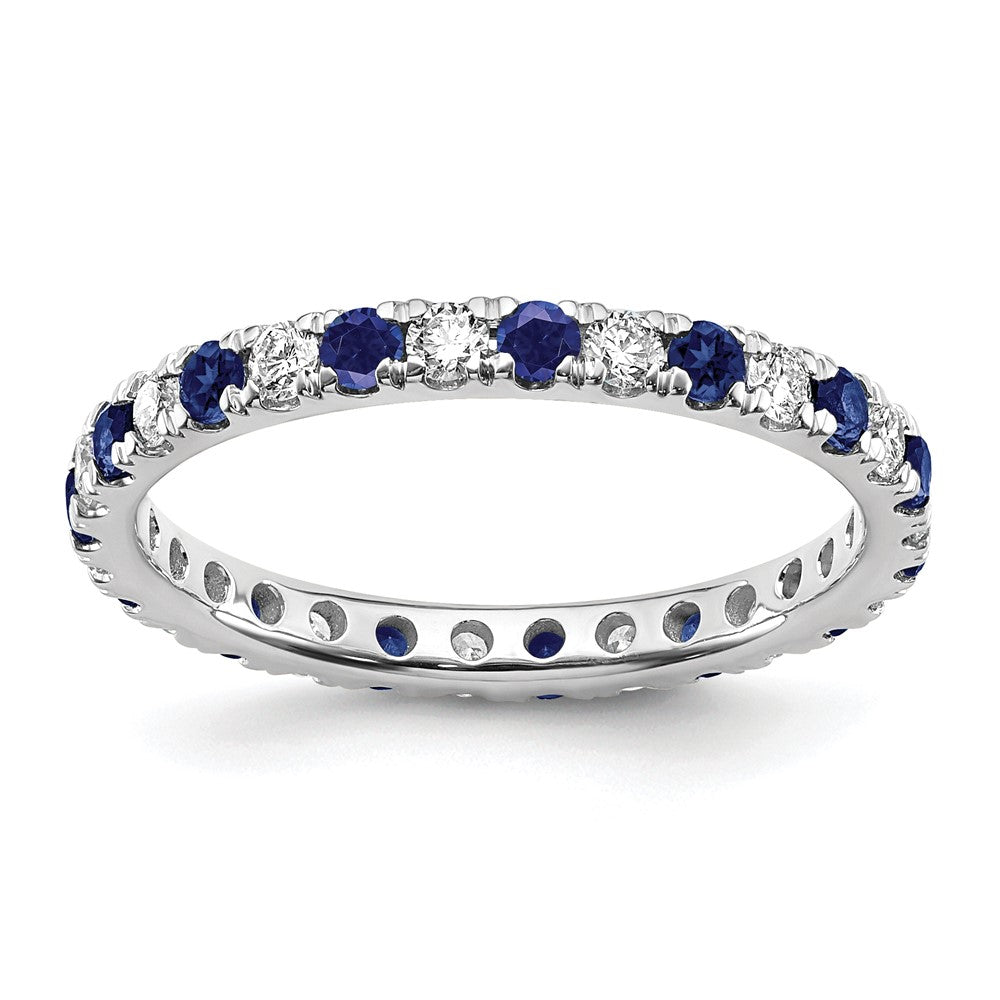 Lab Grown Diamond & Created Blue Sapphire Eternity Band