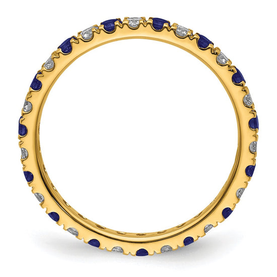 Lab Grown Diamond & Created Blue Sapphire Eternity Band