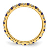 Lab Grown Diamond & Created Blue Sapphire Eternity Band