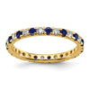 Lab Grown Diamond & Created Blue Sapphire Eternity Band