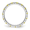 Lab Grown Diamond & Created Blue Sapphire Eternity Band