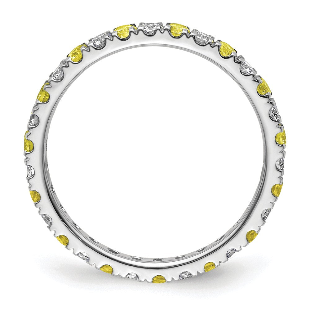 Lab Grown Diamond & Created Blue Sapphire Eternity Band
