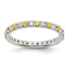 Lab Grown Diamond & Created Blue Sapphire Eternity Band