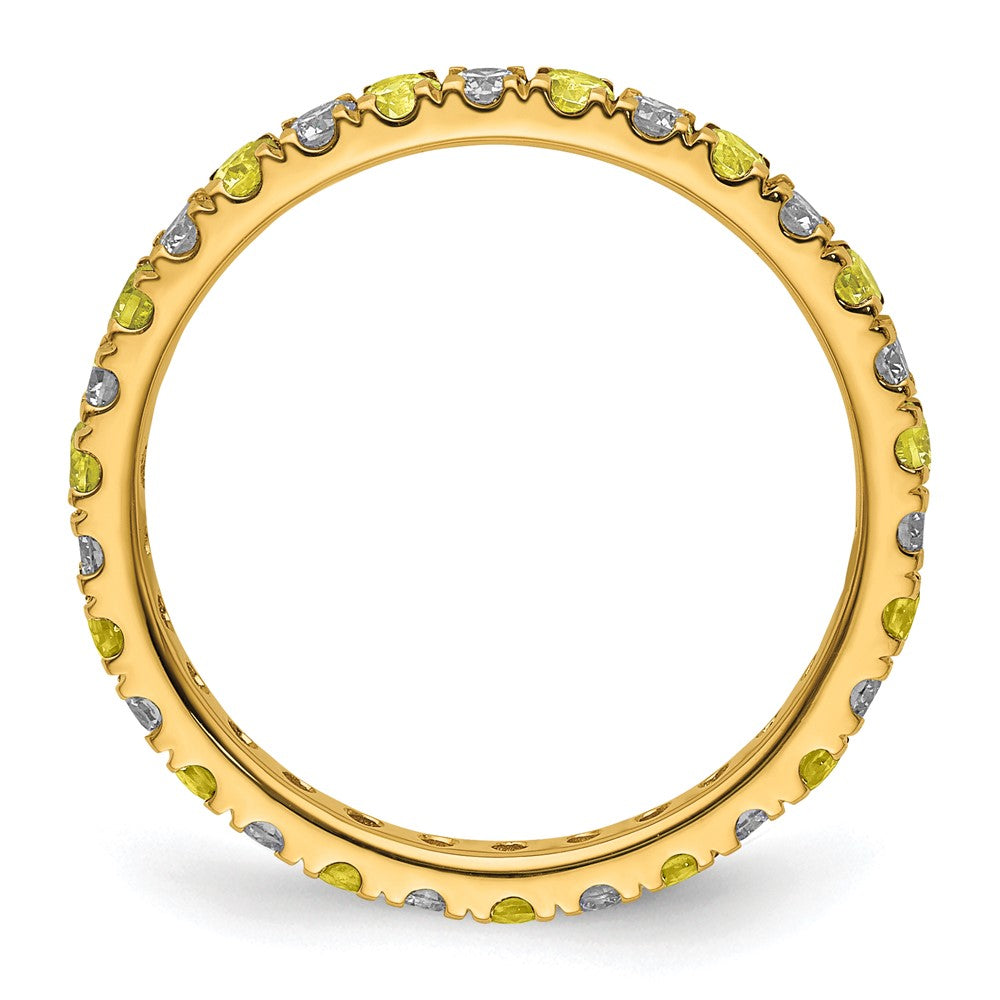 Lab Grown Diamond & Created Blue Sapphire Eternity Band