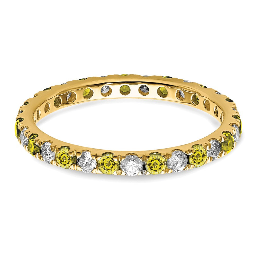 Lab Grown Diamond & Created Blue Sapphire Eternity Band