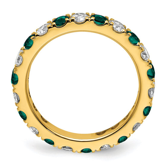 14k 1 carat Lab Grown Diamond VS/SI+ G+ and Lab Created Alexandrite Size 6 Eternity Band