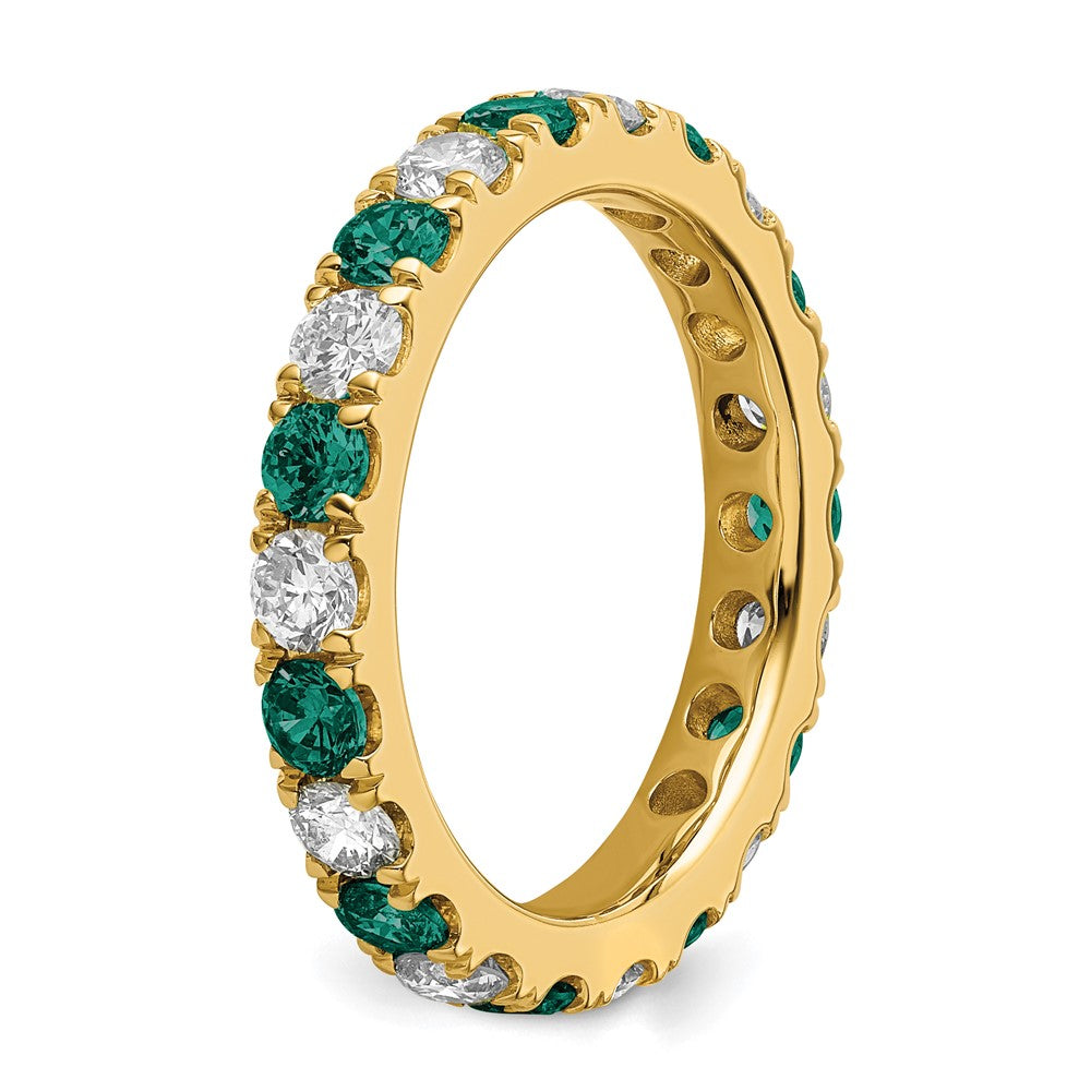 Lab Grown Diamond & Created Alexandrite Eternity Band
