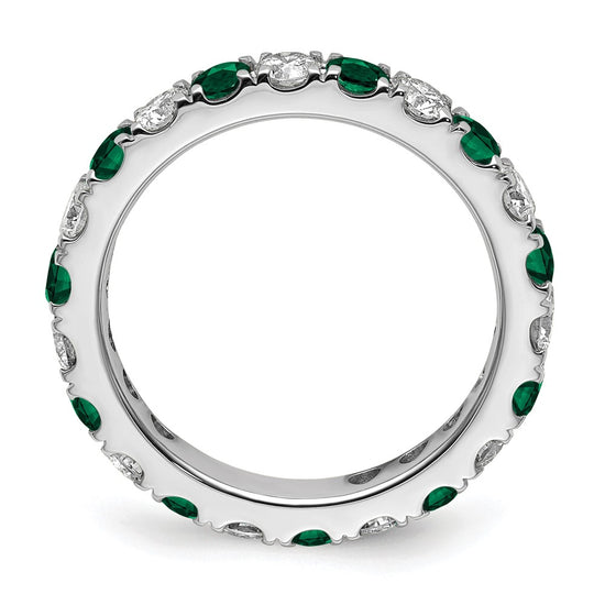 Lab Grown Diamond & Created Emerald Eternity Band