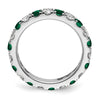 Lab Grown Diamond & Created Emerald Eternity Band
