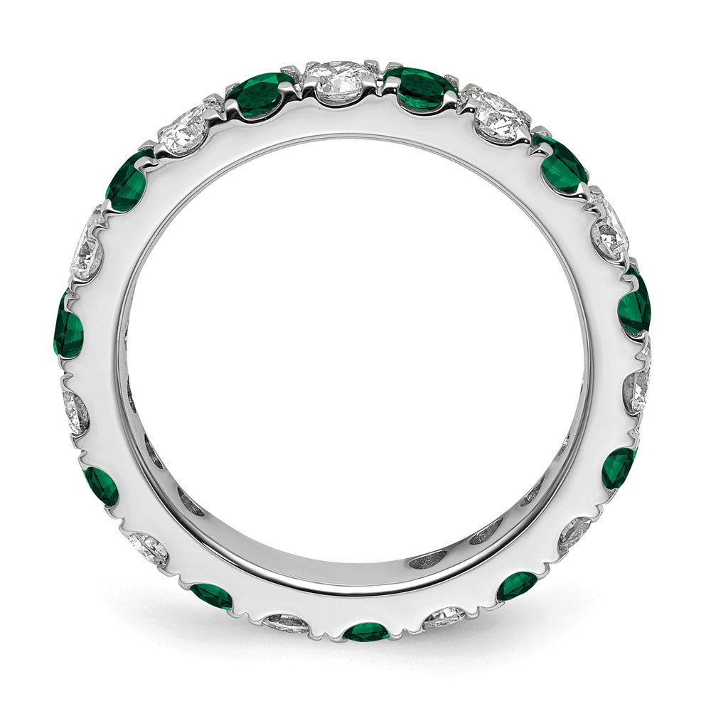 Lab Grown Diamond & Created Emerald Eternity Band