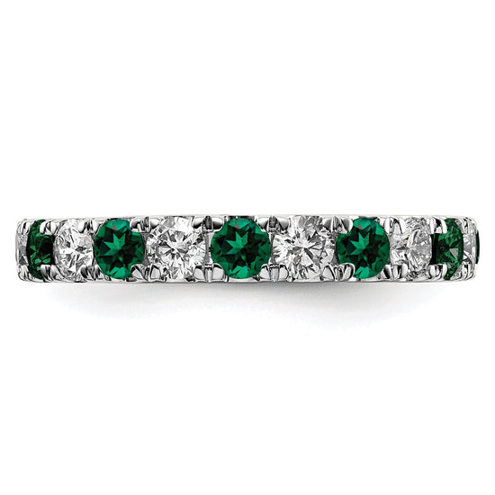 Lab Grown Diamond & Created Emerald Eternity Band