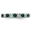 Lab Grown Diamond & Created Emerald Eternity Band